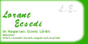 lorant ecsedi business card